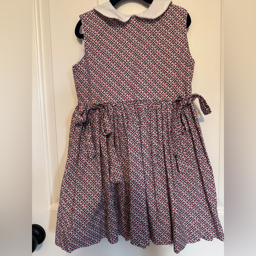 bella bliss Red and White Geometric Tie-Waist Dress